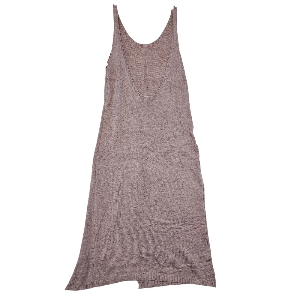 Unbranded Mauve Taupe Knit Sleeveless Midi Dress Low Back One Size‎ Relaxed Fit